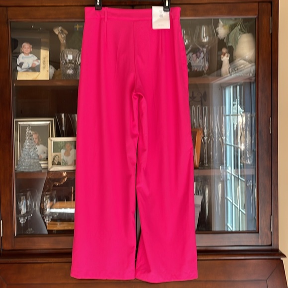 NWT Bershka Wide Leg Hot Pink Trouser Pants EU40 US8 - Picture 7 of 10